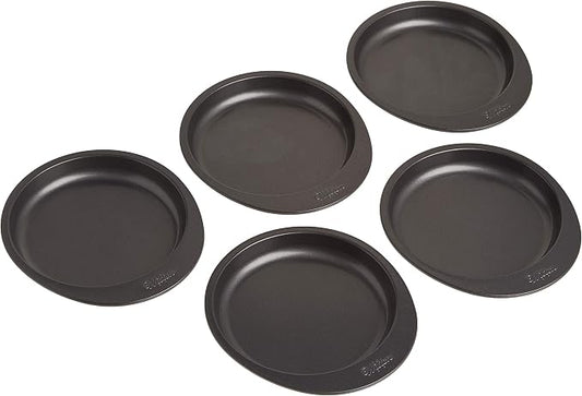 Wilton Everyday Non Stick Round Cake Pan Set for Tall Layered Cakes and Ombre Desserts, Made without PFAs, 6 Inch Diameter Each, Set of 5