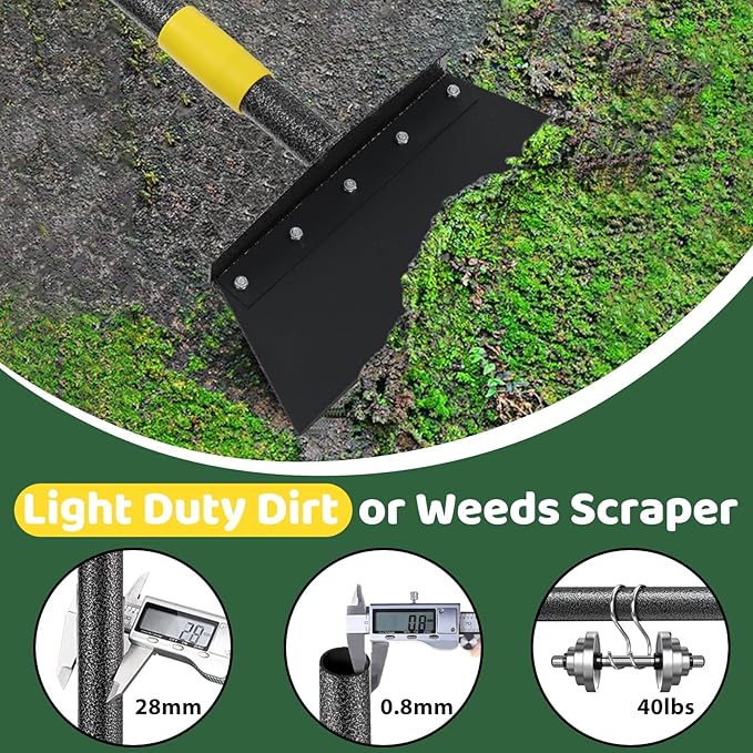 Ice Scraper, Snow Shovel, 2 Spades, 60" Detachable Garden Flat Shovel Scraper, Multifunctional Garden Cleaning Shovels,Heavy Duty Floor Scrapers for Weeding, Edging, Driveway Snow Ice Removal