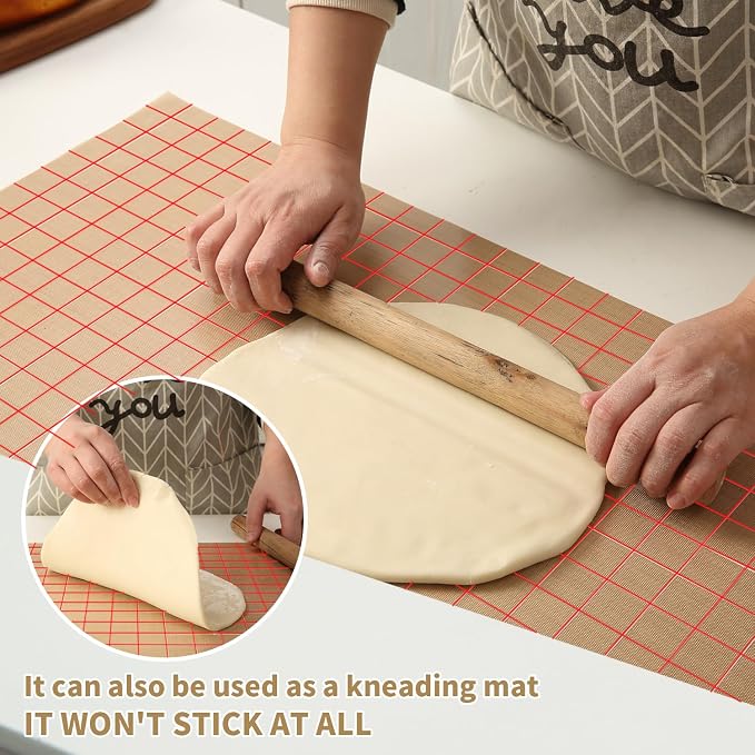 Silicone Baking Mat Roll 12IN*8FT Free Cutting, Non-Slip Pastry Mat, Non-Stick Reusable Air Fryer Liner, Oven Liners, Counter Mat, Freeze Dryer Mat, Easily Cut to Size Fit All Ovens Pans Tins Dishes