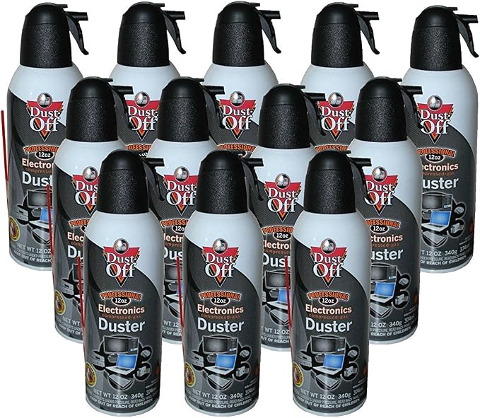Dust-Off Falcon Professional Electronics Compressed Air Duster, 12 oz (12 Pack)