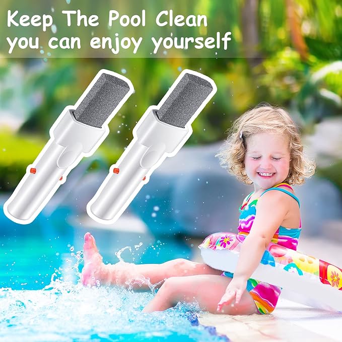 Geiserailie 1 Piece Pool Pumice Stone with Handle Erase Rust Stain Spot Remover Pool Tile Calcium Cleaning Tools Pumice Sticks Stone for Concrete Plaster Pool Spa Toilet Bowl Ring Calcium Tub
