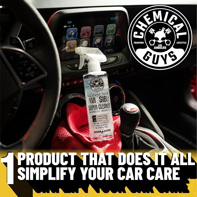 Chemical Guys, Nonsense Colorless & Odorless All-Surface Cleaner, 2-Pack | Colorless, odorless, residue-free cleaner lifts dirt from vinyl, rubber, plastic, carpet and upholstery.