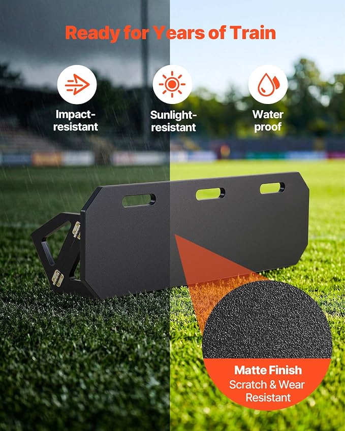 VEVOR Soccer Rebounder Board, Mult-Adjustable Angles Portable Soccer Rebound Wall, Foldable Kickback Board, Soccer Practice Equipment, Ideal for Kids & Adults Passing & Shooting Drills
