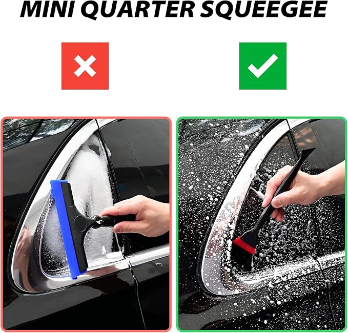 EHDIS Window Tint Tools Kit Professional Window Tint Squeegee Set with 8 Inch Silicone Squeegee,Mini Quarter Squeegee,Triangle Contour Tint Squeegee for Windshield & Rear Glass Tinting and Cleaning