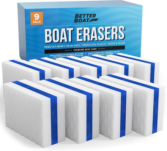 Boat Erasers by Better Boat - Cleaning Sponge for Scuff Marks & Grime, Marine Accessories & Gifts, Safe on Fiberglass Vinyl Gelcoat Deck Hull
