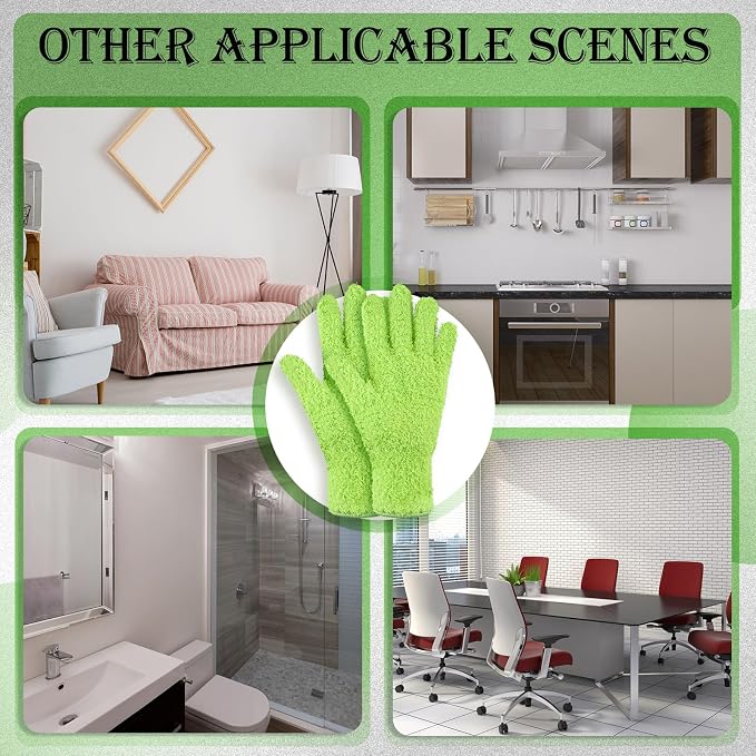 Patelai 12 Pairs Microfiber Plant Dusting Gloves Leaf Cleaning Gloves for Indoor Plants, Blinds, Furniture, House (Assorted Colors,Medium)