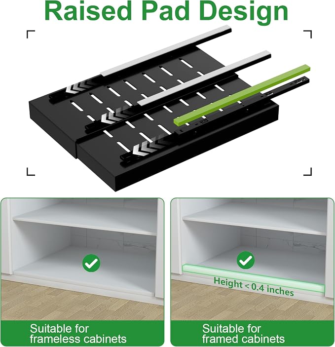 PAKETA 4 Pack Expandable Pull Out Cabinet Organizer,21" Deep | Pull Out Drawers for Cabinets with width from 9" to 14",Sliding Drawers for Cabinets with Upgrade 3 Slide Rails,hold 65 lbs