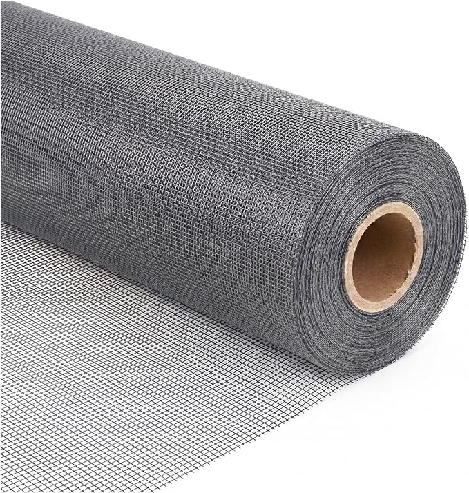 Window Screen Mesh, Fiberglass Window Screen, Screen Door Mesh, Windows Screens and Screen Door Replacement, Patio Screen Mesh (Gray, 48inches x100feet)