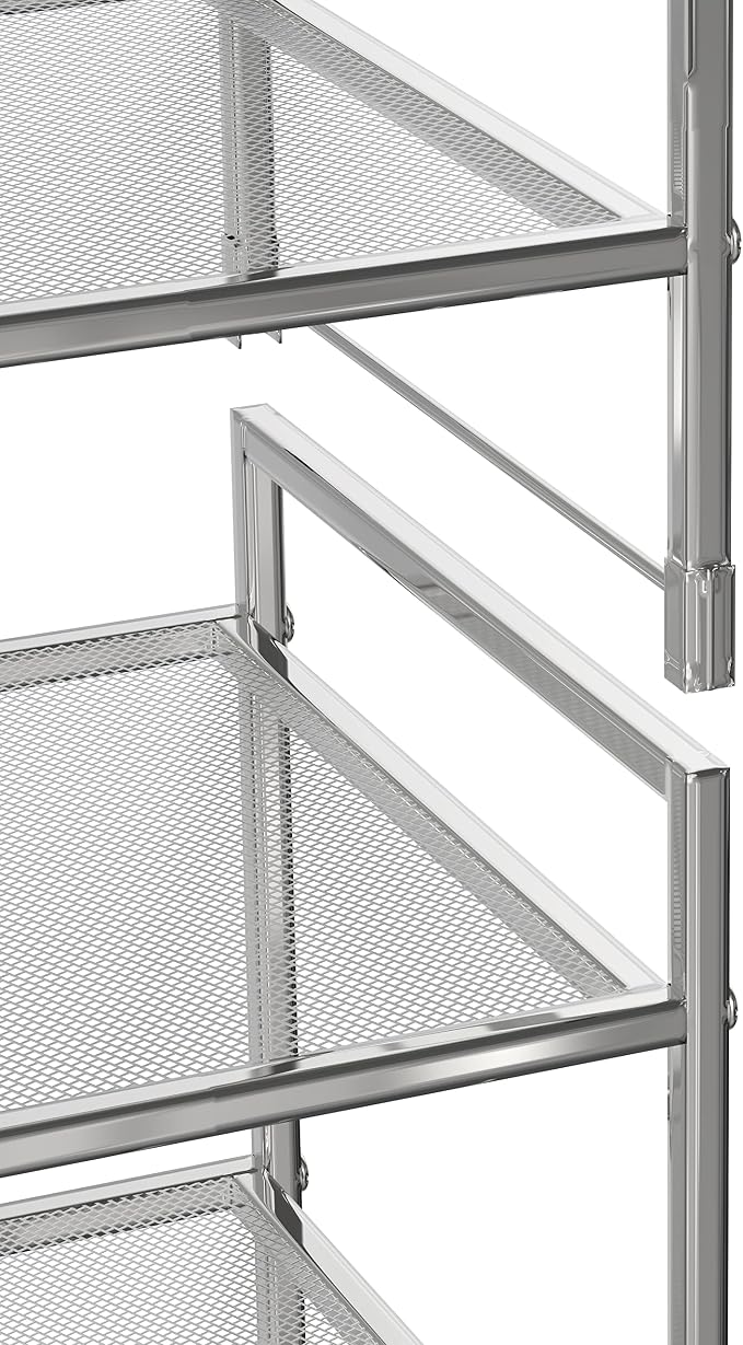 Simple Houseware 3-Tier Stackable Mesh Shoe Rack, Silver | 9 Pairs of Shoes Storage Organizer for Closet, Entryway, Garage & Corridor