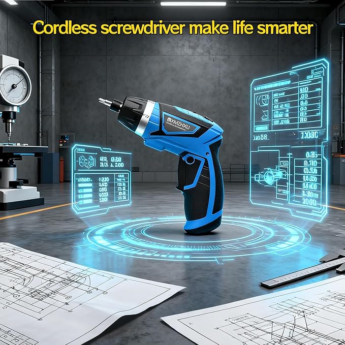 8V Cordless Screwdriver,10+1 Precision Torque Electric Screwdriver | Upgraded Max 10N·m 2000mAh Rechargeable Screw Gun with 50-Piece Kit,180° Pivoting Handle,LED Light,Gift for DIY & Home