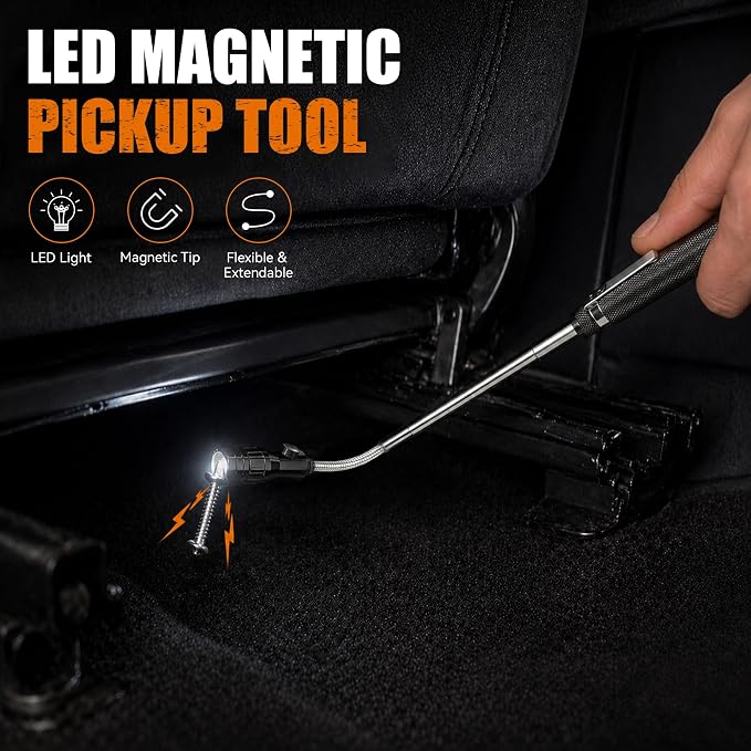 Tool Kit for Home, Basic Tool Set with Magnetic Pickup Tool | For general household and auto repair with storage case and drawer, for homeowners, diy projects, and handyman mechanics