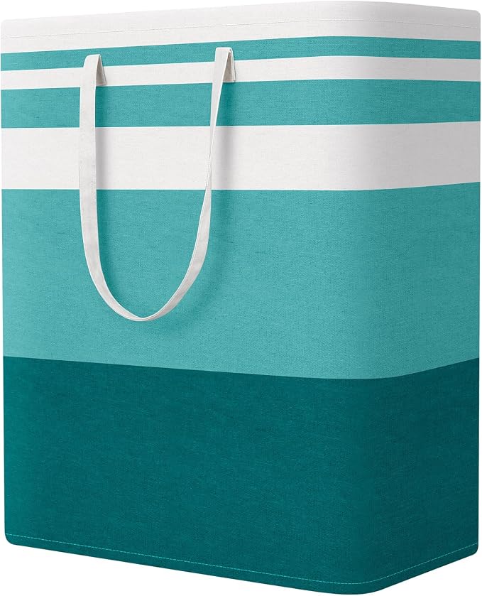 StorageRight Laundry Basket Hamper, 125L Collapsible Clothes Storage, Green | Freestanding Clothes Hampers, Foldable design, with Easy Carry Handles, For Laundry, Bedroom, Dorm, Clothing, Towels, Toys