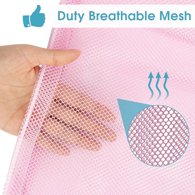 2 Pack Mesh Laundry Bags 23x34 Inch Drawstring Locking for Travel Home | Mesh bags with locking drawstring, Tear-resistant for blankets & towels, Lightweight foldable for travel/dorm