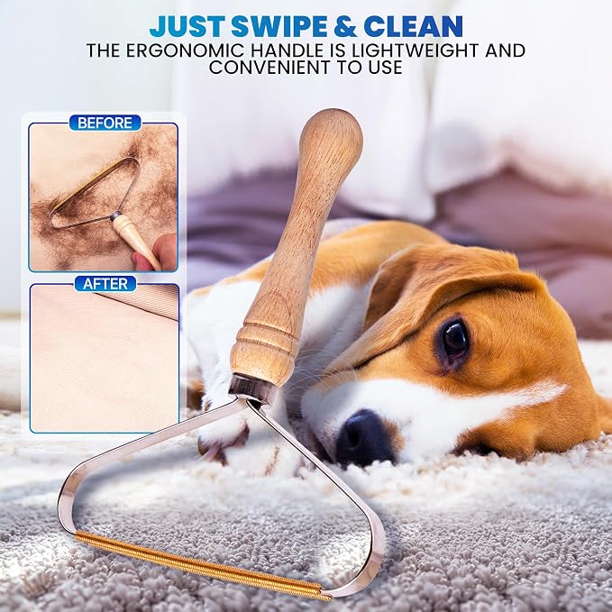 2-Pack Pet Hair Removal Tool - Lint Remover, Carpet Scraper & Shaver for Clothes and Carpets - Dog & Cat Hair Remover with Carpet Rake for Car,Rugs,Couch,Furniture - Fur Cleaner Tool