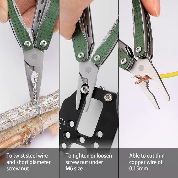 NexTool Mini Flagship EDC Keychain Multitool, Mini Pocket Knife (Green) | 10-in-1 Multi Tool, 30Cr13 Full Size Scissors, EDC Fifth-Pocket Tool, Cool Gadgets for Men, Gifts for Men on Christimas