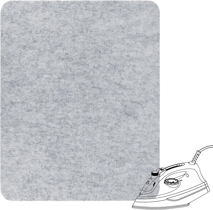 Pressing Mat Portable Felted Ironing Board, 1/2 Inch Thick Retains Heat Pad for Quilting Supplies Sewing Notions DIY Crafts (17 X 13.5 Inch)