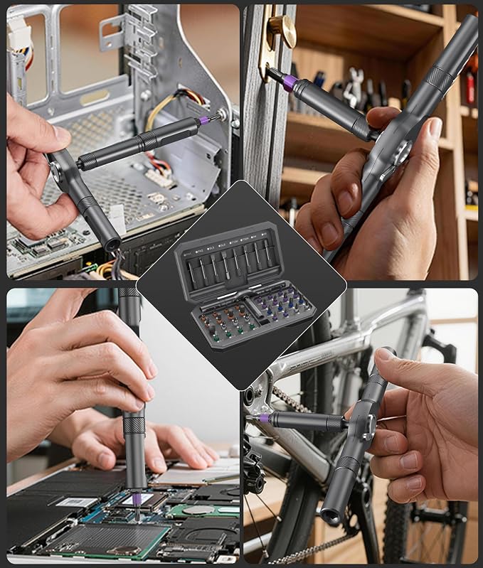 42 in 1 Ratchet Screwdriver Set – Upgrade Magnetic Precision Tool Kit with S2 Steel Bits, Detachable Handle, Portable Storage Case for Home DIY, Computer, Bicycle, Electronics Repair (42)