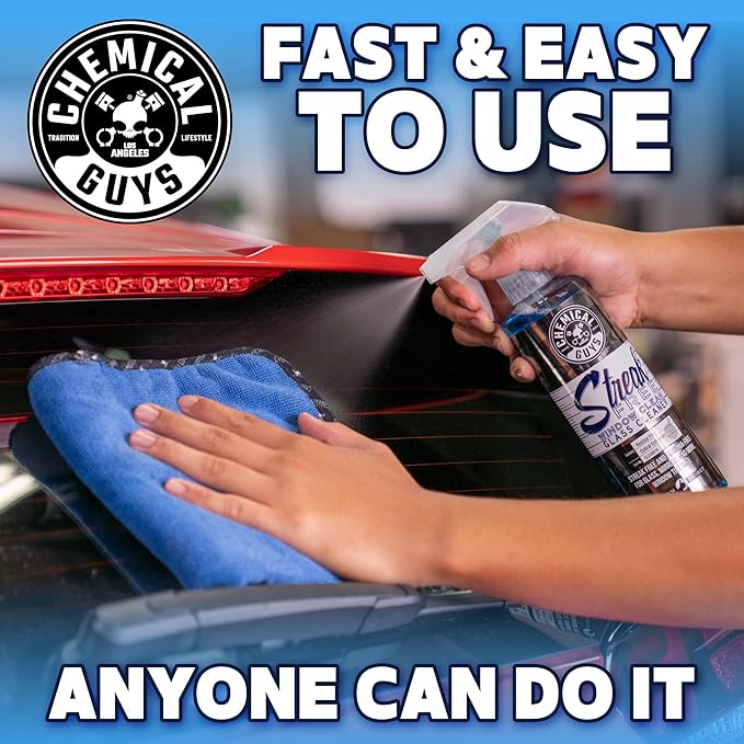 Chemical Guys, Streak-Free Glass & Window Cleaner for Tinted Windows, 16 oz | Ammonia-free and safe on tint, clears fingerprints, smoke film and road grime from glass, mirrors and screens