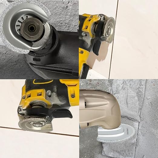 4Pcs Multitool Diamond Oscillating Tool Blade Set | Diamond Blade for Oscillating Tool, Grout Removal Blade for Grout Removal, Cleaning Mortar and Soft Tile Cut