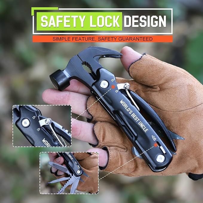 Uncle Gifts - Gifts for Uncle, Uncles Christmas Gift - Uncles Gift from Niece, Nephew, Fathers Day Birthday Presents- Best Uncle’s Presents, Multitool Hammer