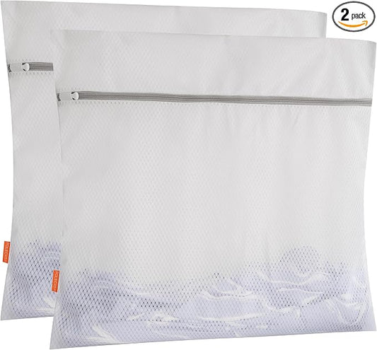 Diamond Mesh Laundry Bags 2 Pack (XX-Large, 24x24”) | Heavy Duty Mesh, Durable Zipper, For Delicates, Lingerie, Bras, Underwear, Protect Garments in Washing Machine
