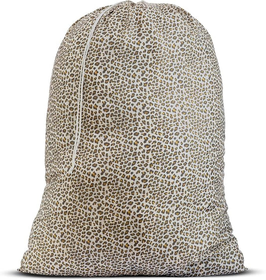 Handy Laundry XL Nylon Laundry Bag 30"x40", 60 lb Capacity, Leopard | 30"x40" XL Nylon Laundry Bag, Locking Drawstring, Machine Washable, Heavy Duty, Travel Dorm Hamper Liner, Leopard