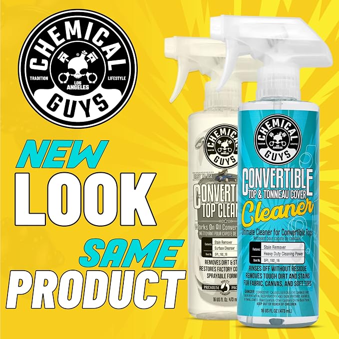 Chemical Guys, Convertible Top Cleaner for Fabric & Vinyl Soft Tops, 16 oz | Deep cleans canvas, vinyl and synthetic soft tops, lifting dirt, stains, sap and grime to prep for protection