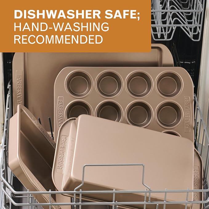 Farberware Bakeware Dishwasher Safe, 9-Inch Square Cake Pan - Mocha