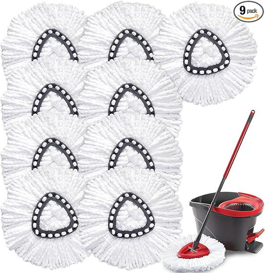 Tataanty Mop Head Replacement for O Cedar: Mop Replace Head Easy Wring Spin Mop for 1 Tank System - Heads Replacements Easy to Clean Replaceable Mop Head Machine Washable (9 Pack)