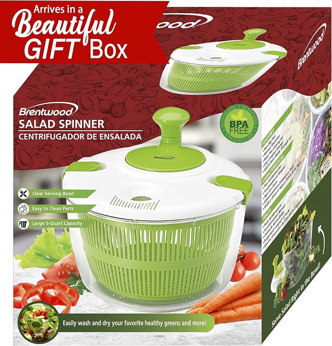 Brentwood KA-5030G Salad Spinner, standard, White