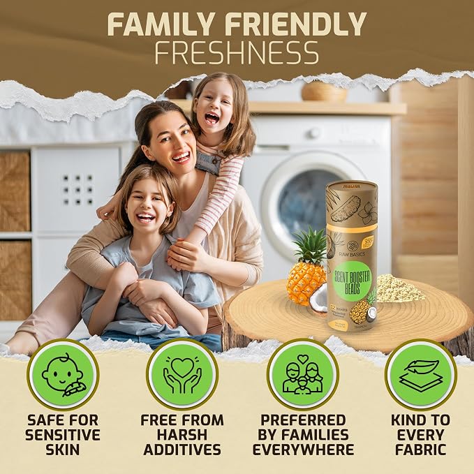 Laundry Scent Boosters, Tropical Aroma - Washer Beads and Deodorizer Supplies - Fragrance Essentials for All Fabric - Scented Bulk Odor Eliminator and Clothes Refresher - Long Lasting Smell Remover