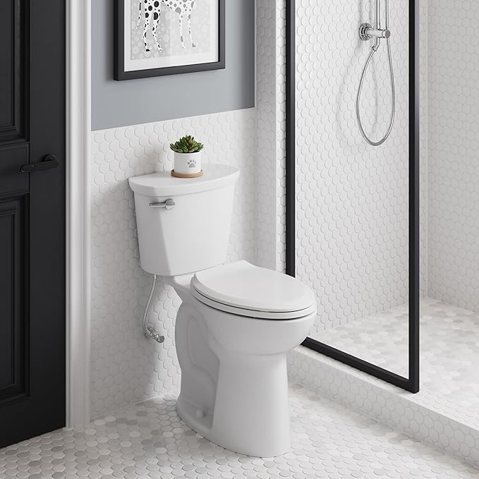 American Standard 215TA104.020 Cadet PRO Two-Piece Toilet, Seat not Included, Extra Tall Height, Left-Hand Trip Lever, 12-Inch Rough, Elongated Front, White, 1.28 GPF (Pack of 2)