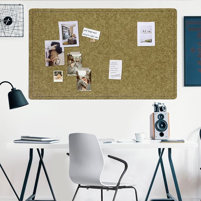Felt Bulletin Board 60x36 inches, Decorative Pin Board for Home & Office | Cork Board Alternative for Wall with Push Pins, Display Mood Board for Photos, Notes & Reminders