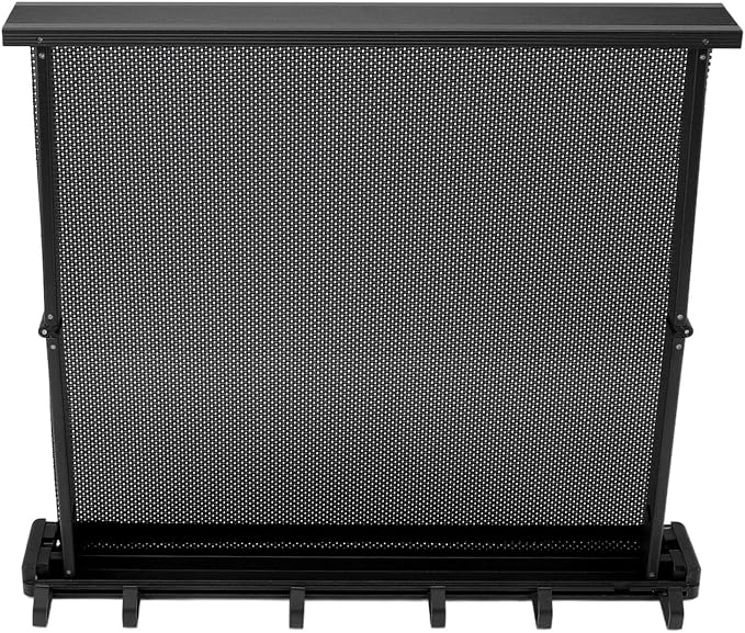Pilipane Retractable Clothes Drying Rack Wall Mount Foldable Laundry Organizer with Breathable Mesh Platform for Patio Bathroom Aluminum 42x37.8cm (Black)