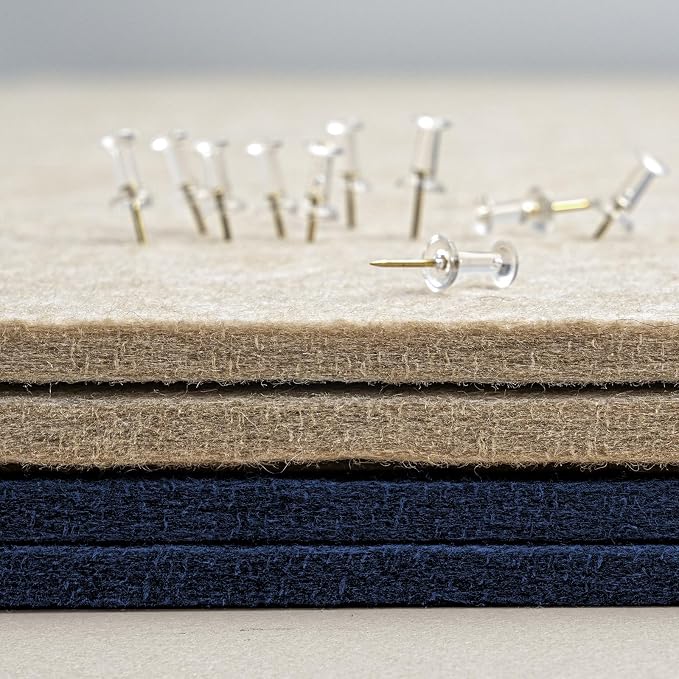 Felt Bulletin Board 24x18 inches, Decorative Pin Board for Home & Office | Cork Board Alternative for Wall with Push Pins, Display Mood Board for Photos, Notes & Reminders