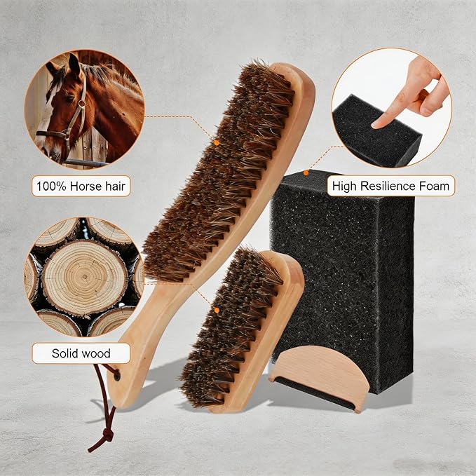 4Pcs Cowboy Hat Cleaning Kit Felt Hat Brush with Sponge Wood Cap Cleaner Lint Remover