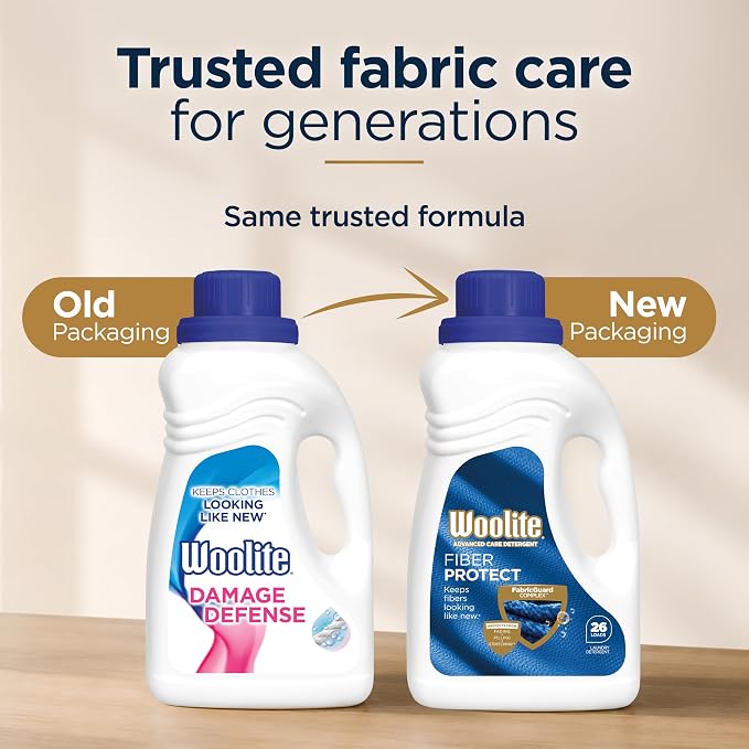 Woolite Damage Defense Liquid Laundry Detergent – Protects Clothes from Stretching & Pilling, 66 Loads, 100oz