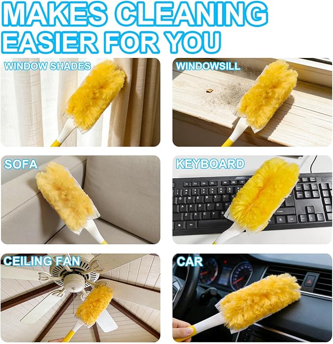 20 Pack Heavy Duty Duster Refills for Swiffer, Multi-Surface 360° Disposable Dusters Kit for Cleaning Dusting Electronics Furniture Blind Ceiling Fan (Handle is Not Included)
