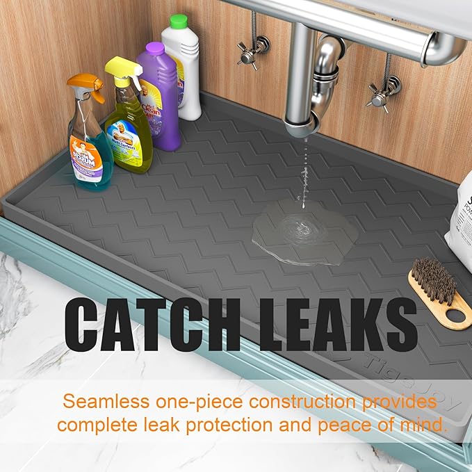 TigeJoy 28" x 22" Under Sink Mats for Kitchen Waterproof
