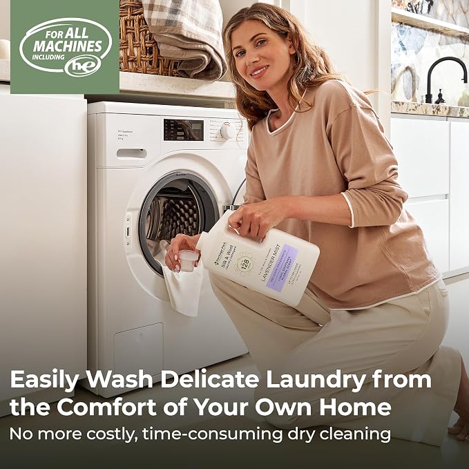 Heritage Park Silk & Wool Delicates Detergent - Lavender Mist - 64oz Refill | EWG Verified & EPA Safer Choice - Enzyme-Free Liquid Detergent - Hypoallergenic, Dermatologist Tested, Gentle on Silk & Wool