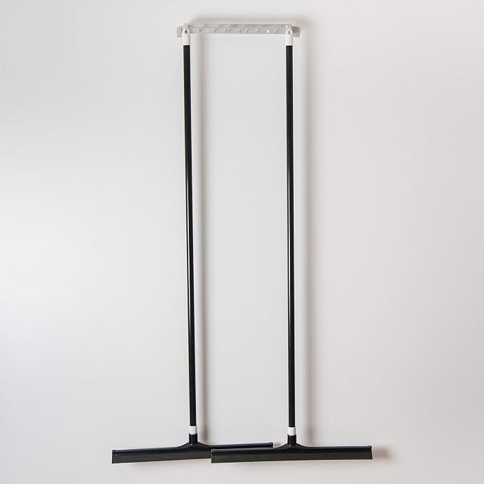 SPARTA 3656703 Plastic Floor Squeegee, Shower Squeegee, Heavy Duty Squeegee With Rubber Blade For Windows, Glass, Shower Doors, Floors, Windshields, 20 Inches, Black, (Pack of 6)