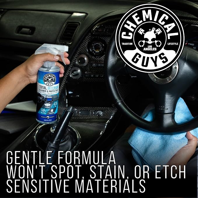 Chemical Guys, Total Interior Cleaner & Protectant, Leather & Vinyl, 16 oz | Cleans dashboards, seats, door panels, trim and glass in one step, leaving a fresh, streak-free, factory-style look