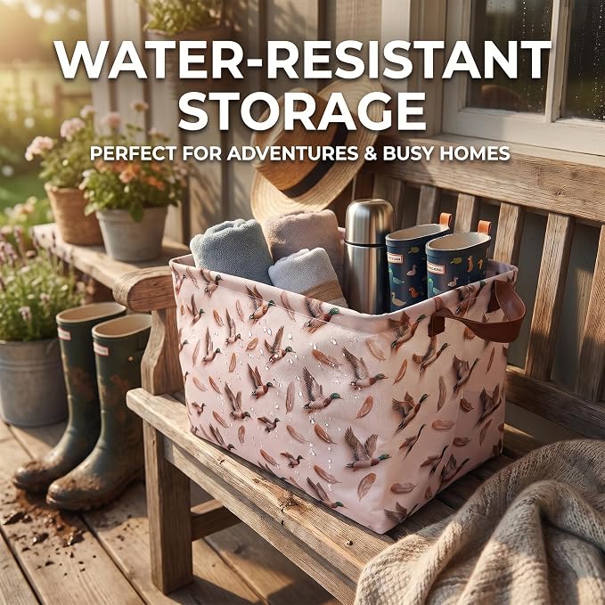 Mallard Duck Storage Gift Basket: Waterproof Collapsible Storage Bin