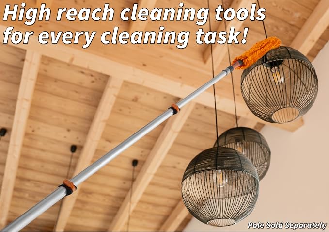 Flexible Ceiling Fan Cleaner Duster for High Ceiling (Pole Sold Separately) | Washable Fan Duster // Fits All Extension Poles with Standard US Acme Thread // Best Flex-and-Stay Fan Blade Cleaner