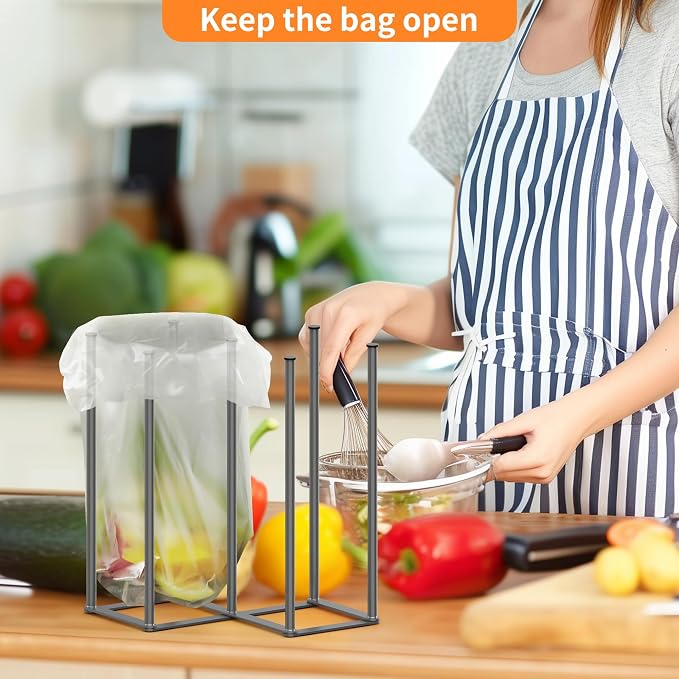 Foldable Bottle Drying Rack, Baby Bottle Drying Rack, Collapsible Cup Draining Holder, Retractable Reusable Storage Bag Dryer with Non-Slip Bottom - Stainless Steels (Starlight Gray)