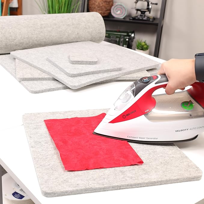 Wool Pressing Mat - Ironing Pad for Quilting & Sewing | Premium 100% New Zealand Felted Wool, by Sew Creative (13-1/2" x 13-1/2")