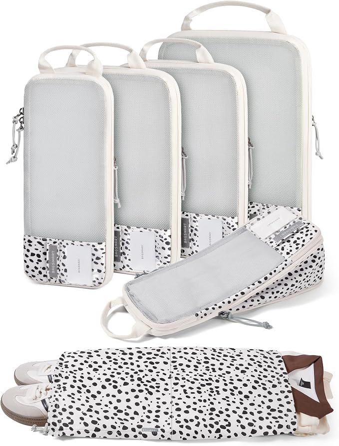BAGSMART 6 Set /4 Set/2 Set Compression Packing Cubes for Travel, Lightweight Luggage Organizer Bags, Durable Space Saver Bags Travel Essentials