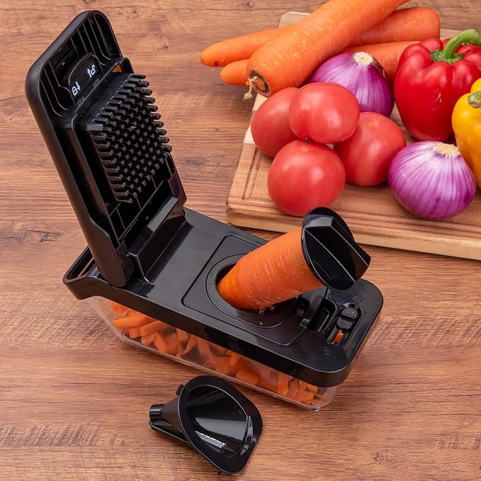 Vegetable Chopper, 10-in-1 Mandoline Slicer & Food Chopper, Multifunctional Veggie Onion Chopper Cutter with Container and Spiralizer, Kitchen Gadgets for Salad,Potato,Carrot,and Garlic