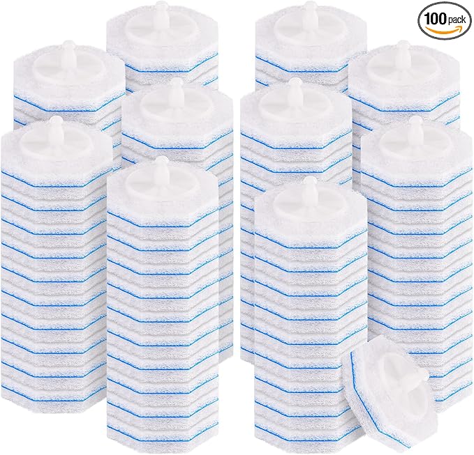 100 Count Toilet Cleaner Refills, Disposable Toilet Brush Refills Compatible with Clorox Wand for Bathroom Cleaning
