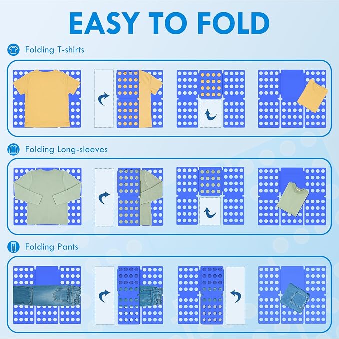 Geniusidea Mini Clothes Folding Board Compact Portable Shirt Folder | Space-Saving, Folding Tool for Home or Travel